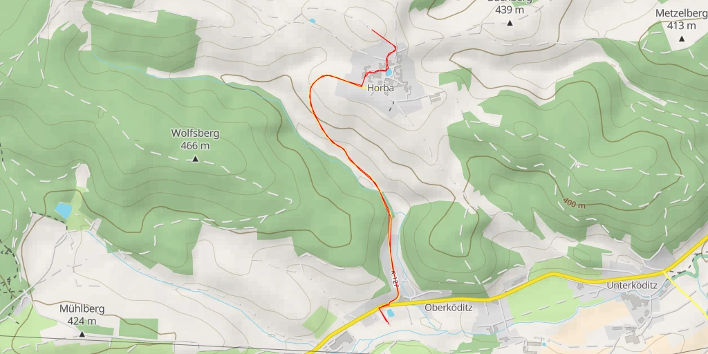 Map of the trail for AI - Wasserturm Horba