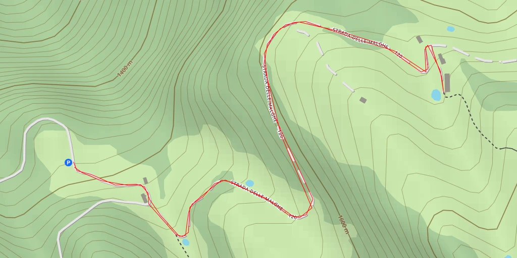 Map of the trail for Strada delle Malghe - Strada delle Malghe