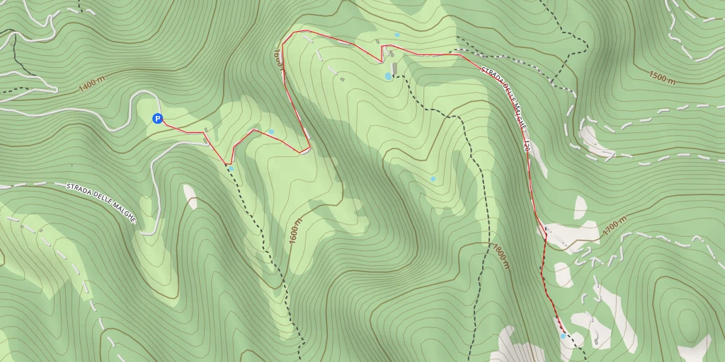 Map of the trail for Strada delle Malghe - Strada delle Malghe