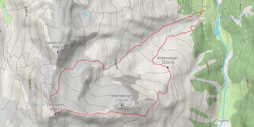 Map of the trail for Zischgeles