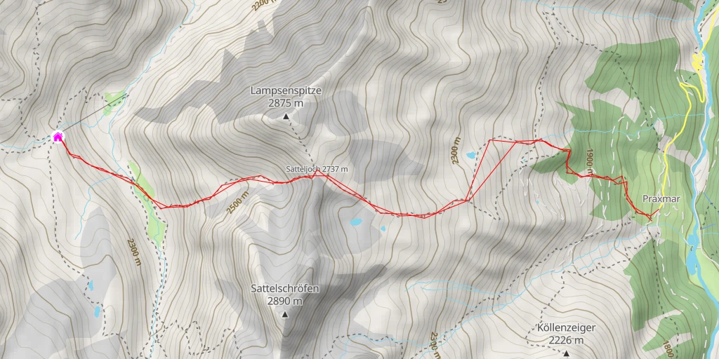 Map of the trail for Pforzheimer Hütte