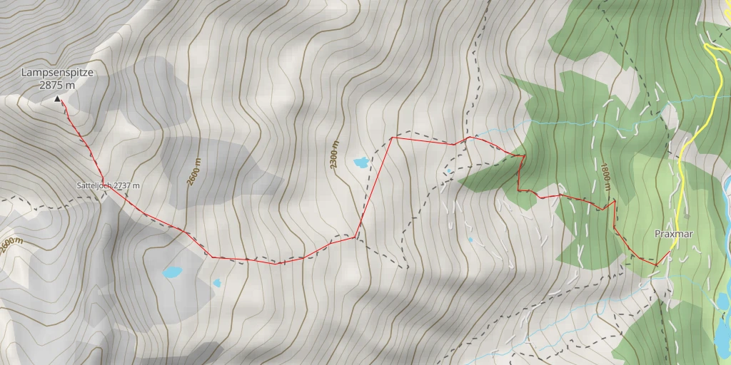 Map of the trail for Lampsenspitze