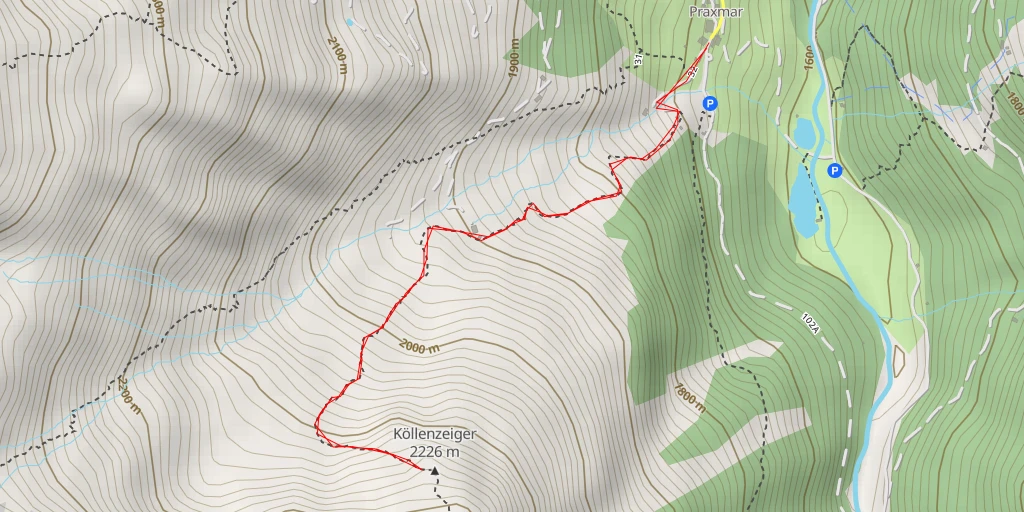 Map of the trail for Köllenzeiger