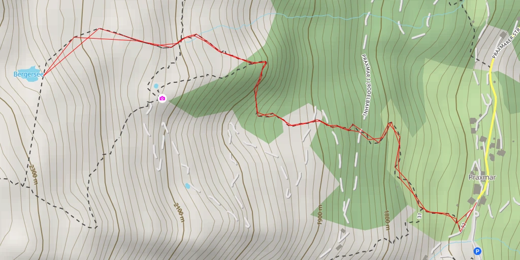 Map of the trail for Bergersee