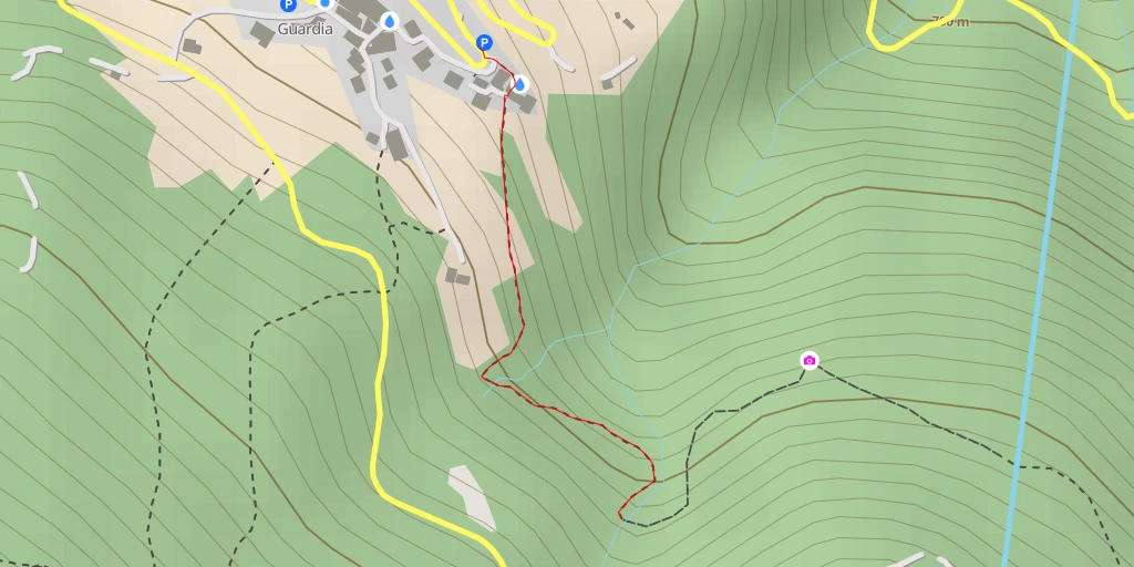 Map of the trail for Cascata dell'Hofentol