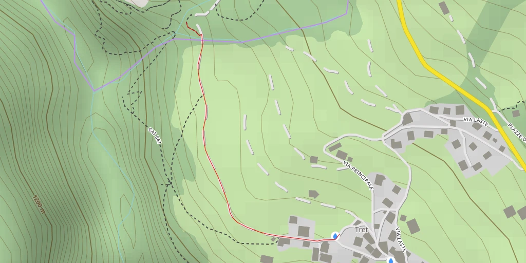 Carte de l'itinéraire :  Cascata di Tret