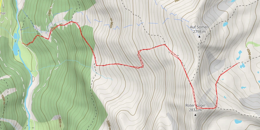 Map of the trail for Kastengrat Überschreitung - Kastengrat Überschreitung