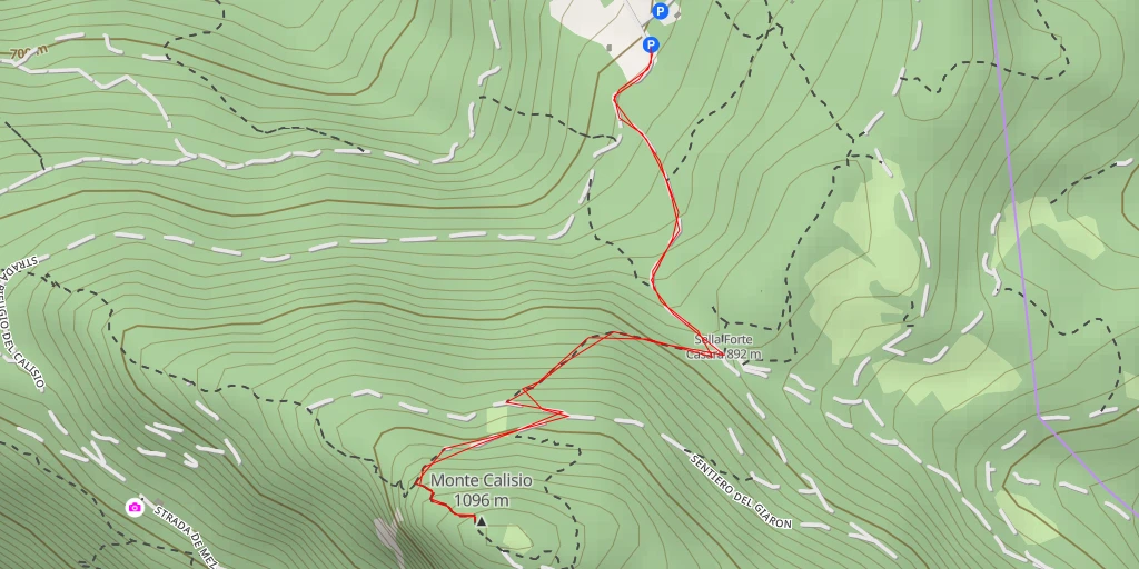 Carte de l'itinéraire :  Monte Calisio