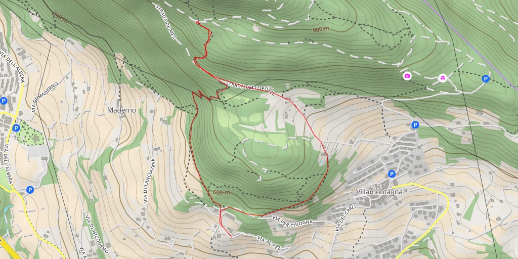 Map of the trail for Sentiero natura - Trento