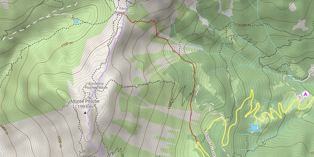 Map of the trail for Rifugio Pompeo Scalorbi