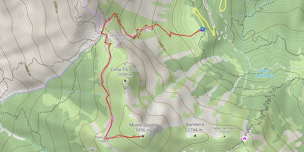 Map of the trail for Zevola Bassa