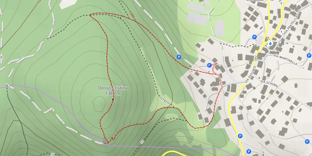 Map of the trail for Dosso Cristina