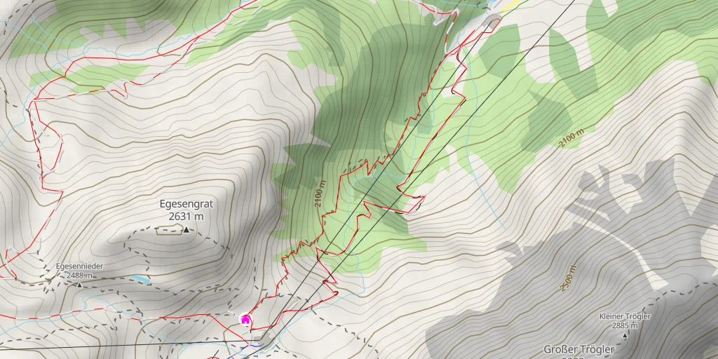 Map of the trail for Dresdner Hütte