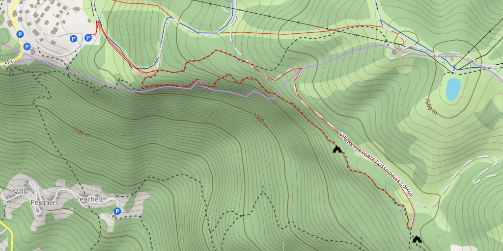 Carte de l'itinéraire :  Sentiero Forra del Lupo - Sentiero Forra del Lupo