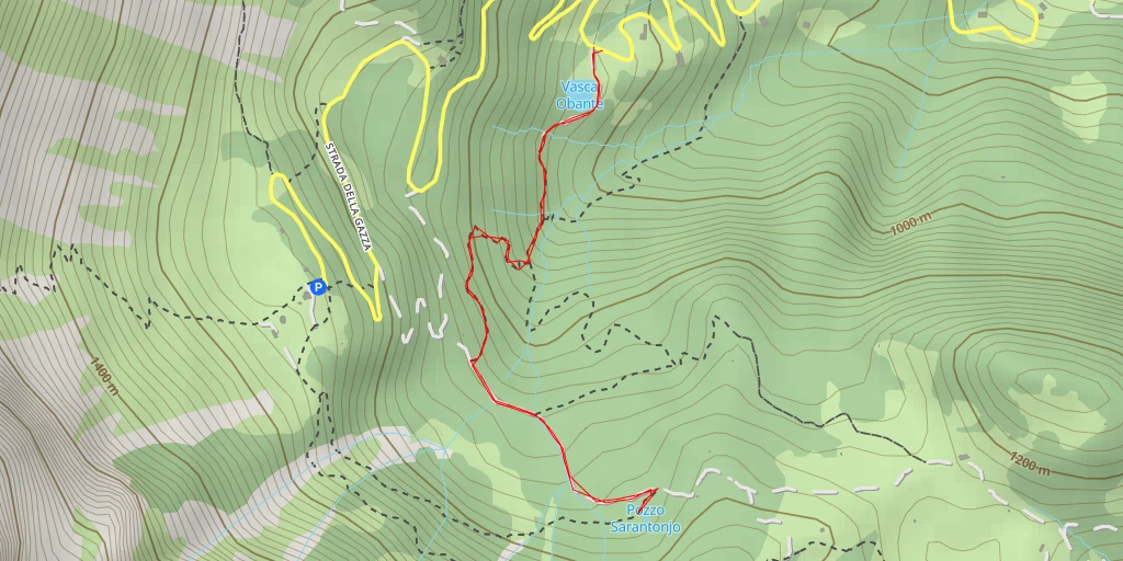 Map of the trail for Pozzo Sarantonjo