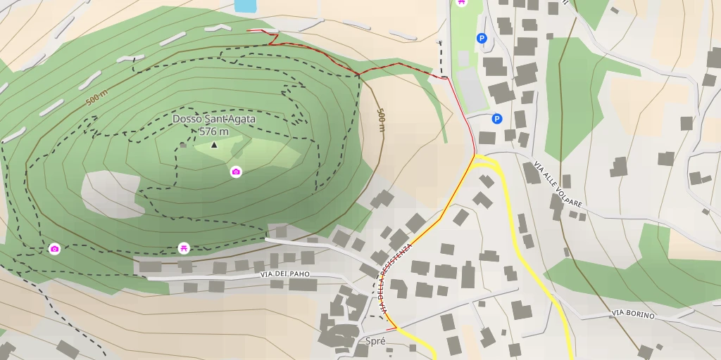 Map of the trail for Sentiero Sant'Agata - Sentiero Sant'Agata - Trento