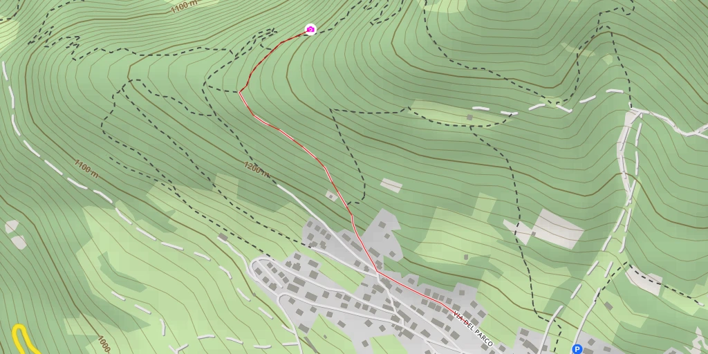 Map of the trail for Via del Parco