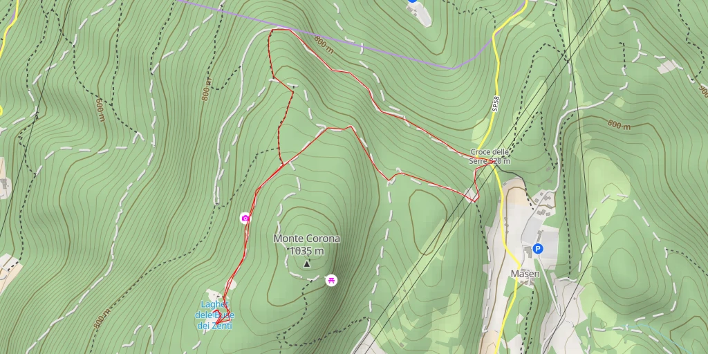 Map of the trail for Laghet dele Buse dei Zenti