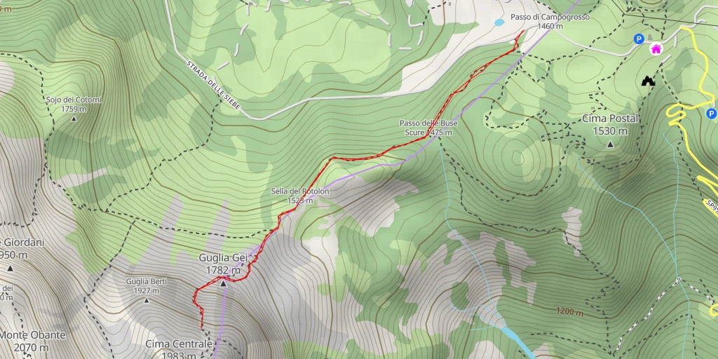 Map of the trail for Guglia Cesareo