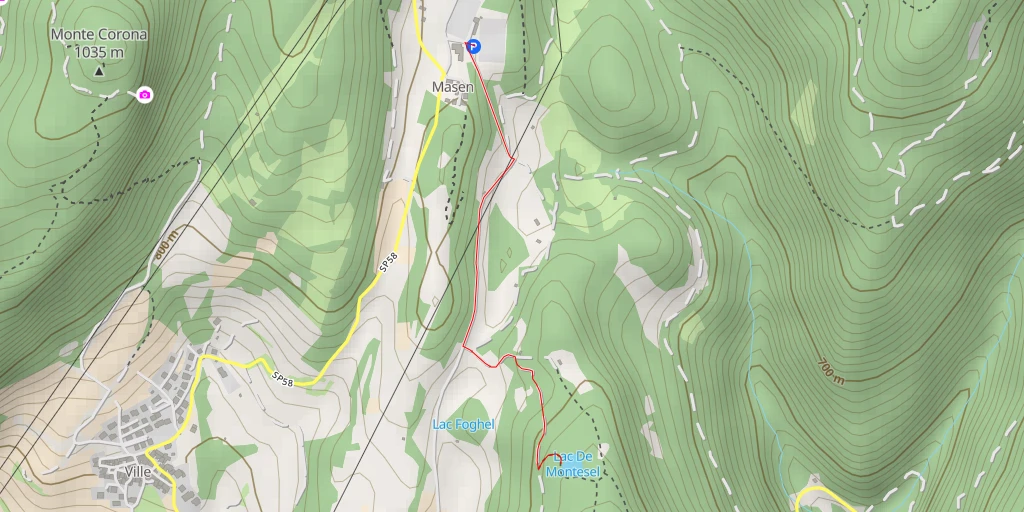 Map of the trail for Lac De Montesel