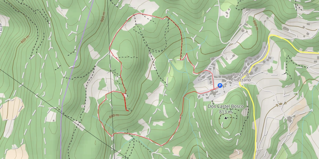 Map of the trail for Tracciato manuntenzione alta tensione