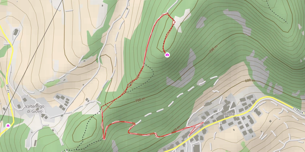 Map of the trail for via Pistol - Giovo