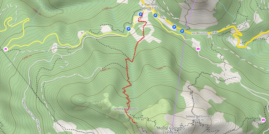 Map of the trail for Torre Bovental