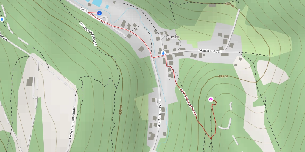 Map of the trail for AI - Quelitzfelsen