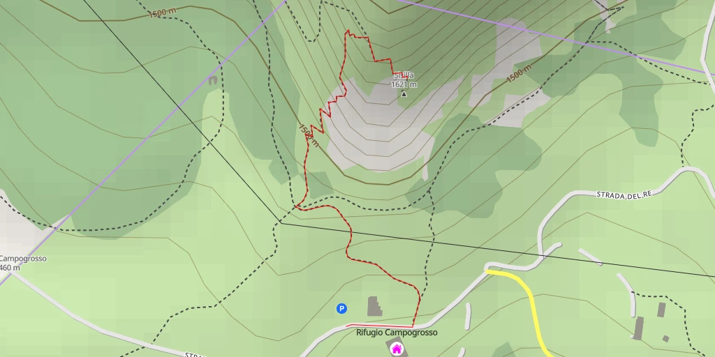 Map of the trail for Sengio della Sisilla