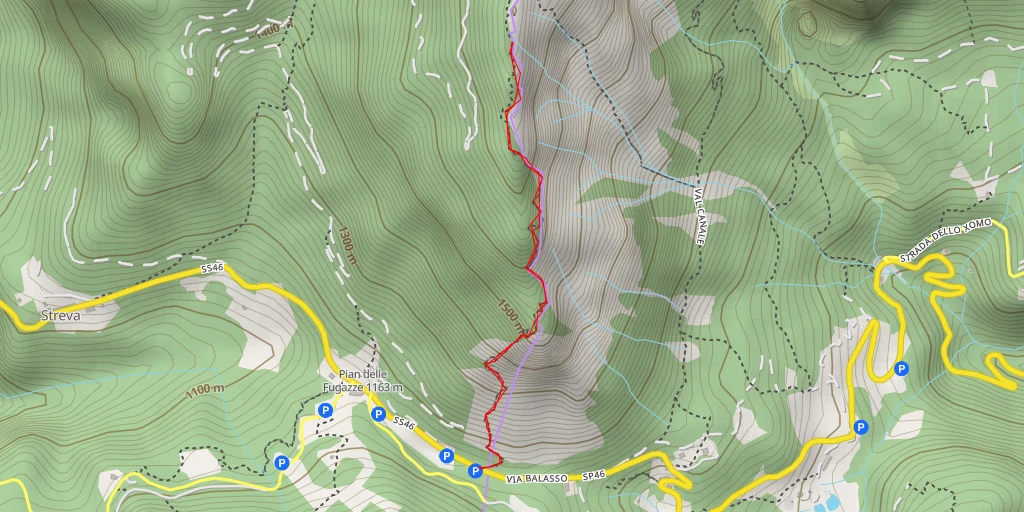 Map of the trail for Sentiero della Pria Favella - Sentiero della Pria Favella