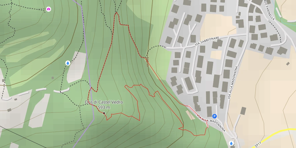 Map of the trail for Dos di Castel Vedro