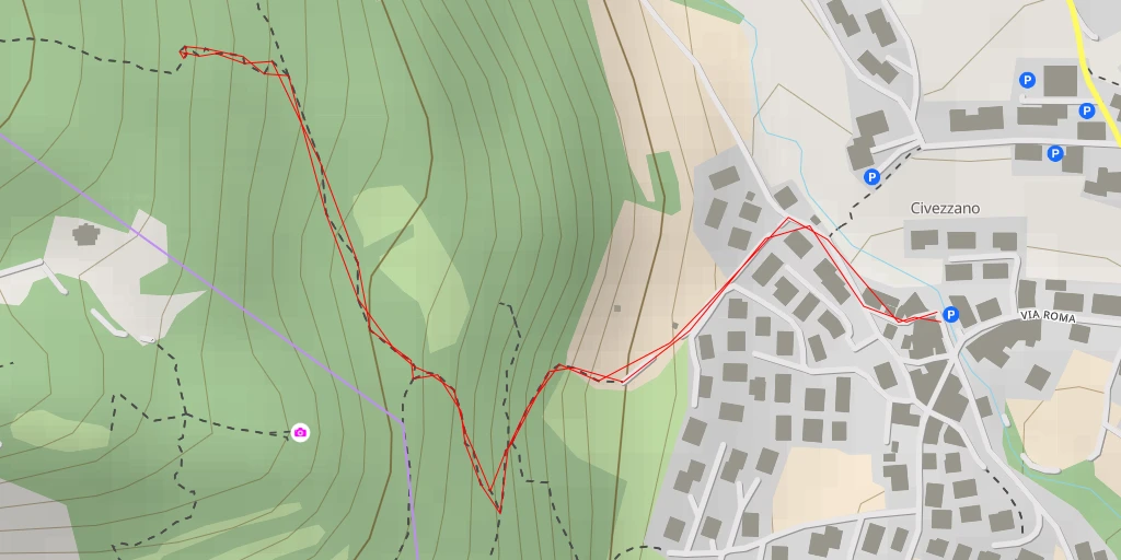 Carte de l'itinéraire :  Via per Castel Vedro - Trento