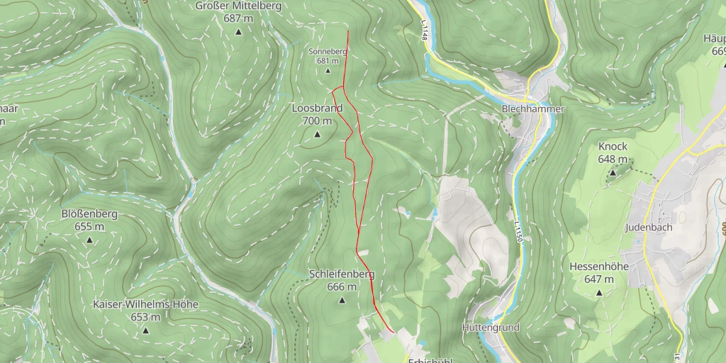 Map of the trail for AI - Fichtelbachweg - Steinach