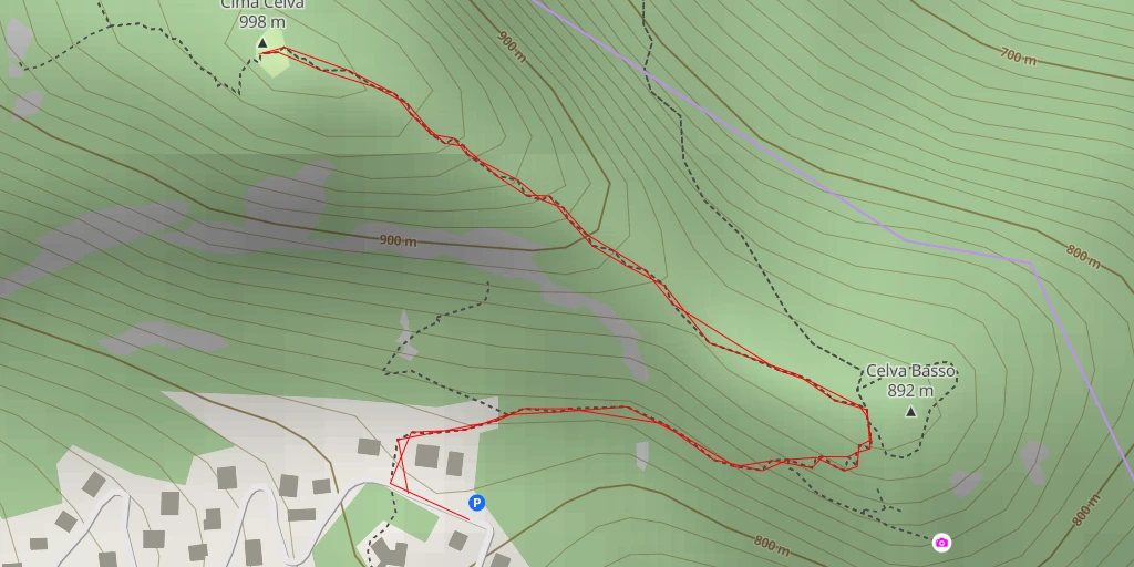 Map of the trail for Cima Celva