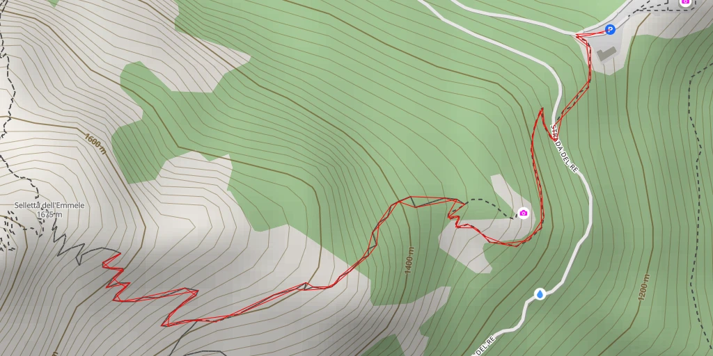 Map of the trail for Torre dell'Emmele Bassa