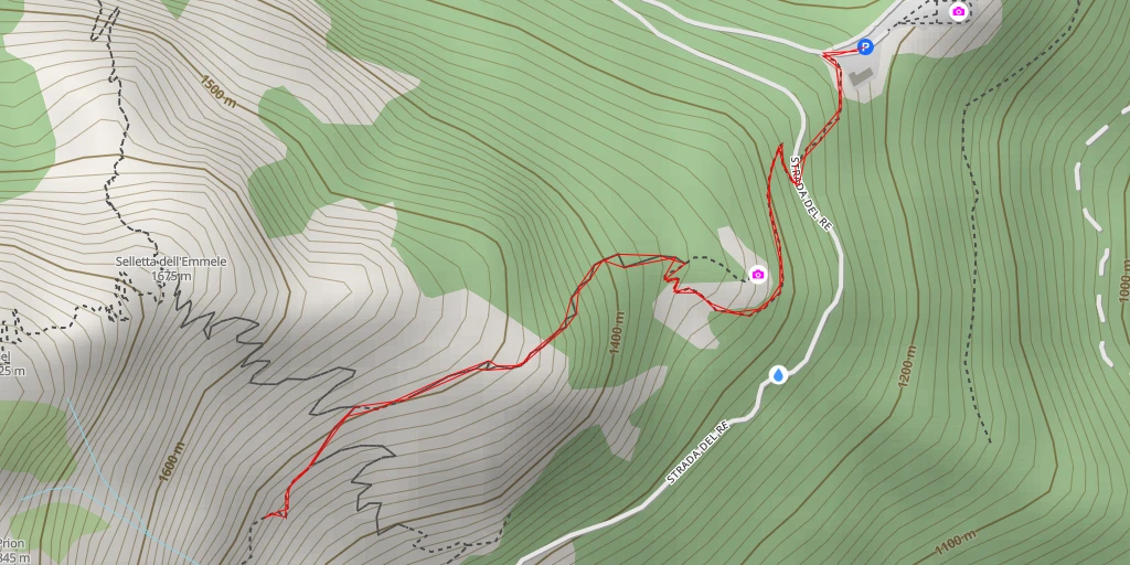 Map of the trail for Crestone SE dell'Emmele