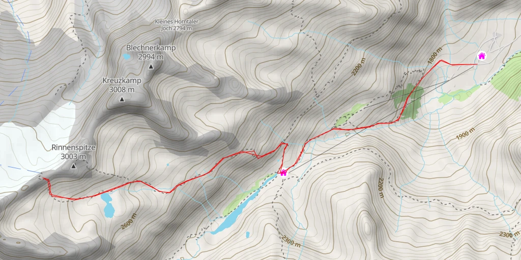 Map of the trail for Rinnennieder