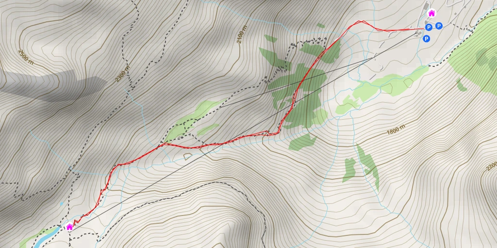 Map of the trail for Franz-Senn-Hütte