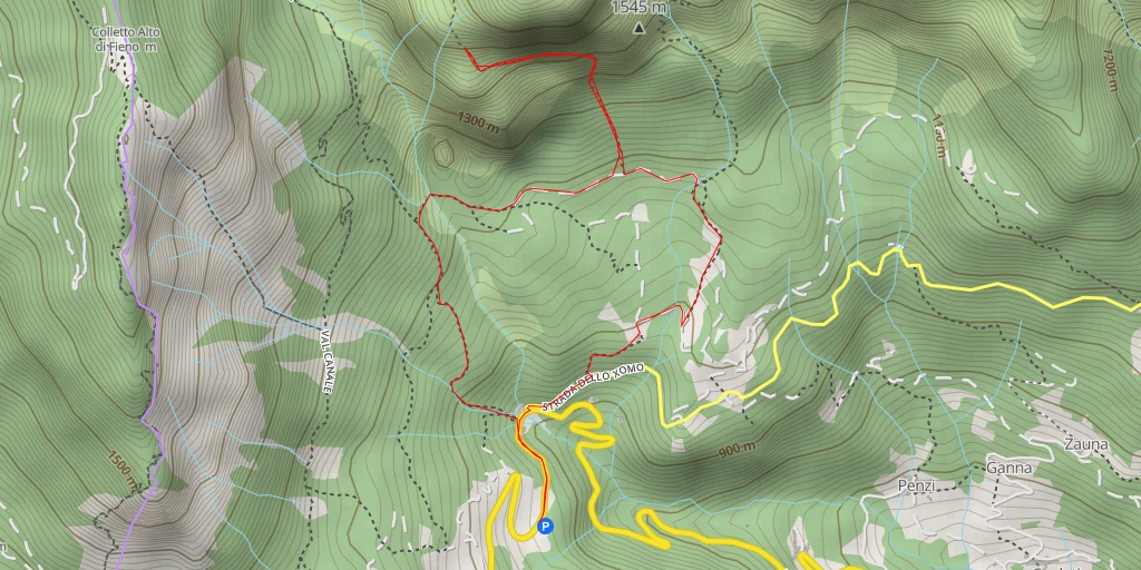 Map of the trail for Il Frate