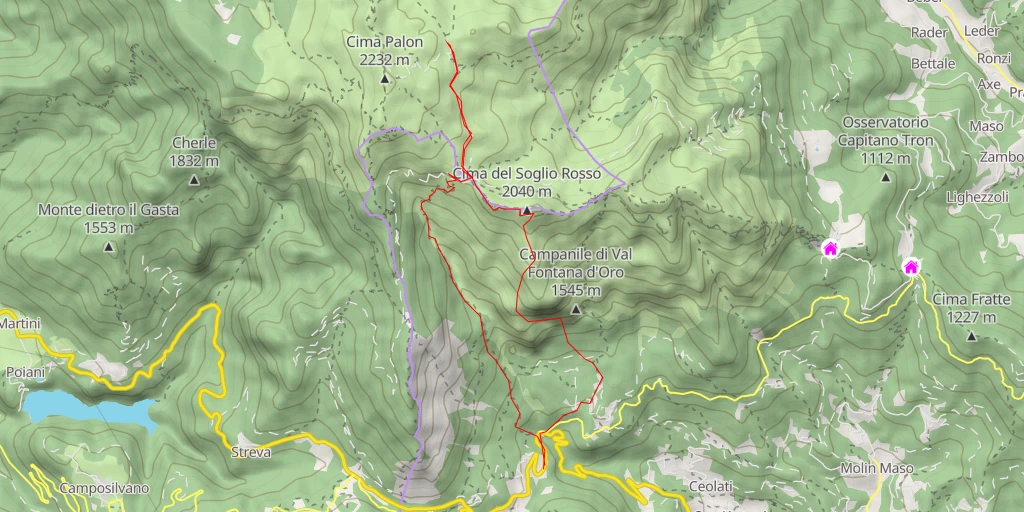 Carte de l'itinéraire :  Comando Tattico di Settore - Anello sistema sotterraneo italiano