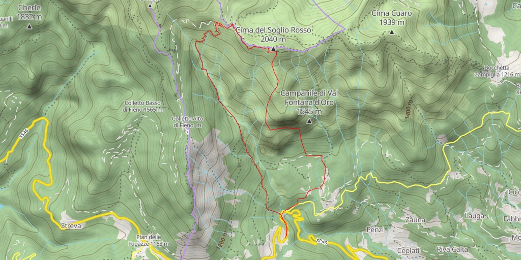 Map of the trail for Strada degli Eroi - Strada degli Eroi