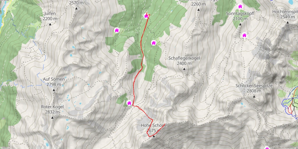 Map of the trail for Schwarzhorn