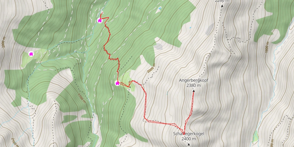 Map of the trail for Angerbergkopf