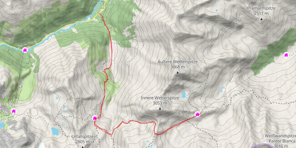 Map of the trail for Stubaier Höhenweg - Stubaier Höhenweg