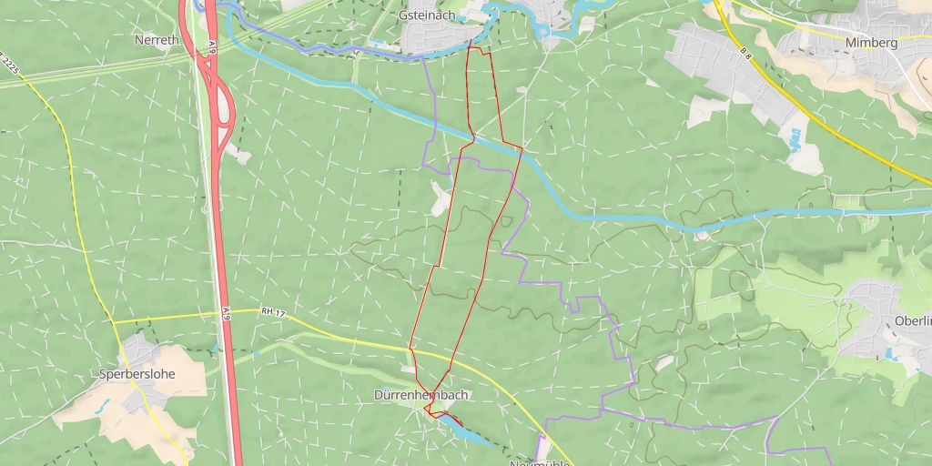 Map of the trail for Dürrenhembach