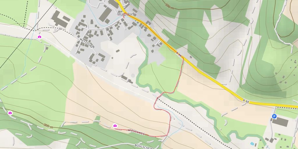 Map of the trail for AI - Wiesenweg - Bad Blankenburg