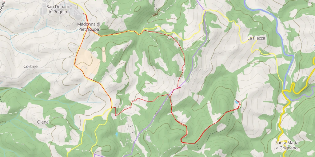 Carte de l'itinéraire :  San Giorgio al Leccio