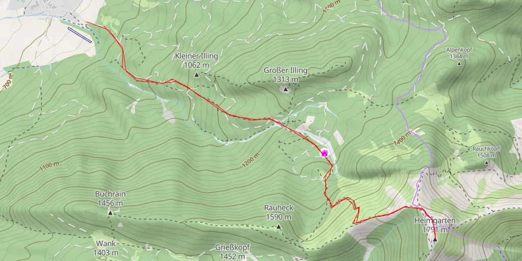 Map of the trail for Heimgarten