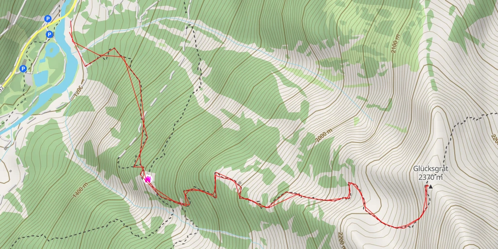 Map of the trail for Glücksgrat