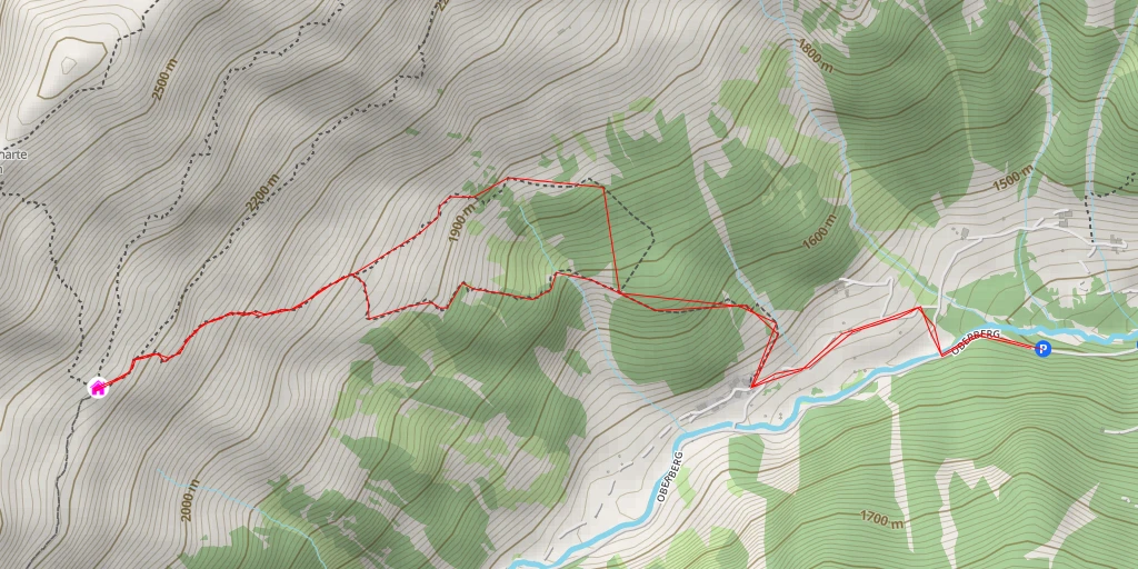 Map of the trail for Seducker Hochalm